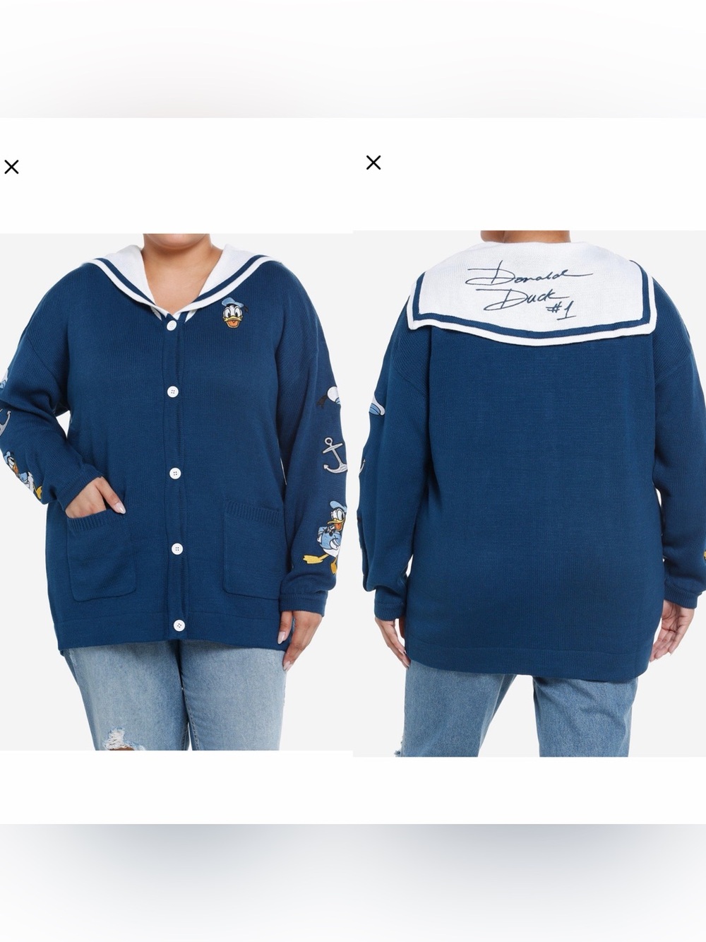 Disney Donald Duck Embroidered Cardigan Plus Size 2X